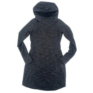 Athleta Hooded Sweatshirt Dress Charcoal Gray Women's S Excellent